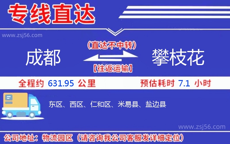 成都到攀枝花物流公司