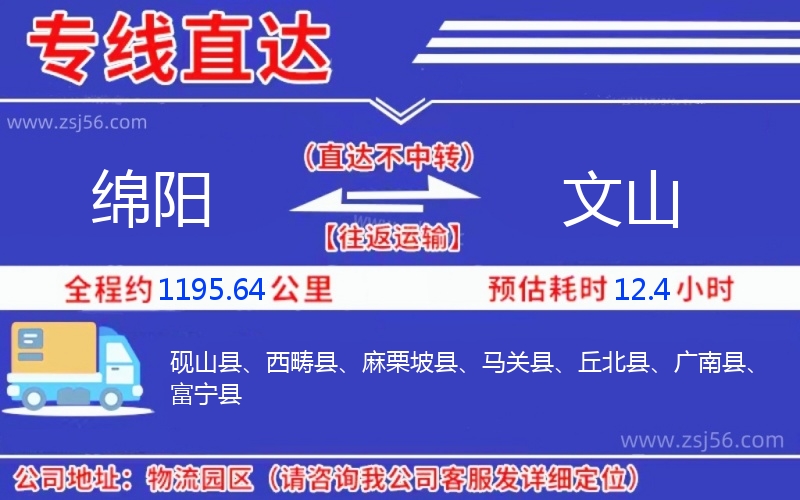 綿陽(yáng)到文山物流公司